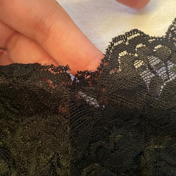 Cacama Black Camisole Tank Lace Crinkled Wrinkled Shirt Top Large Shell - Picture 2 of 8